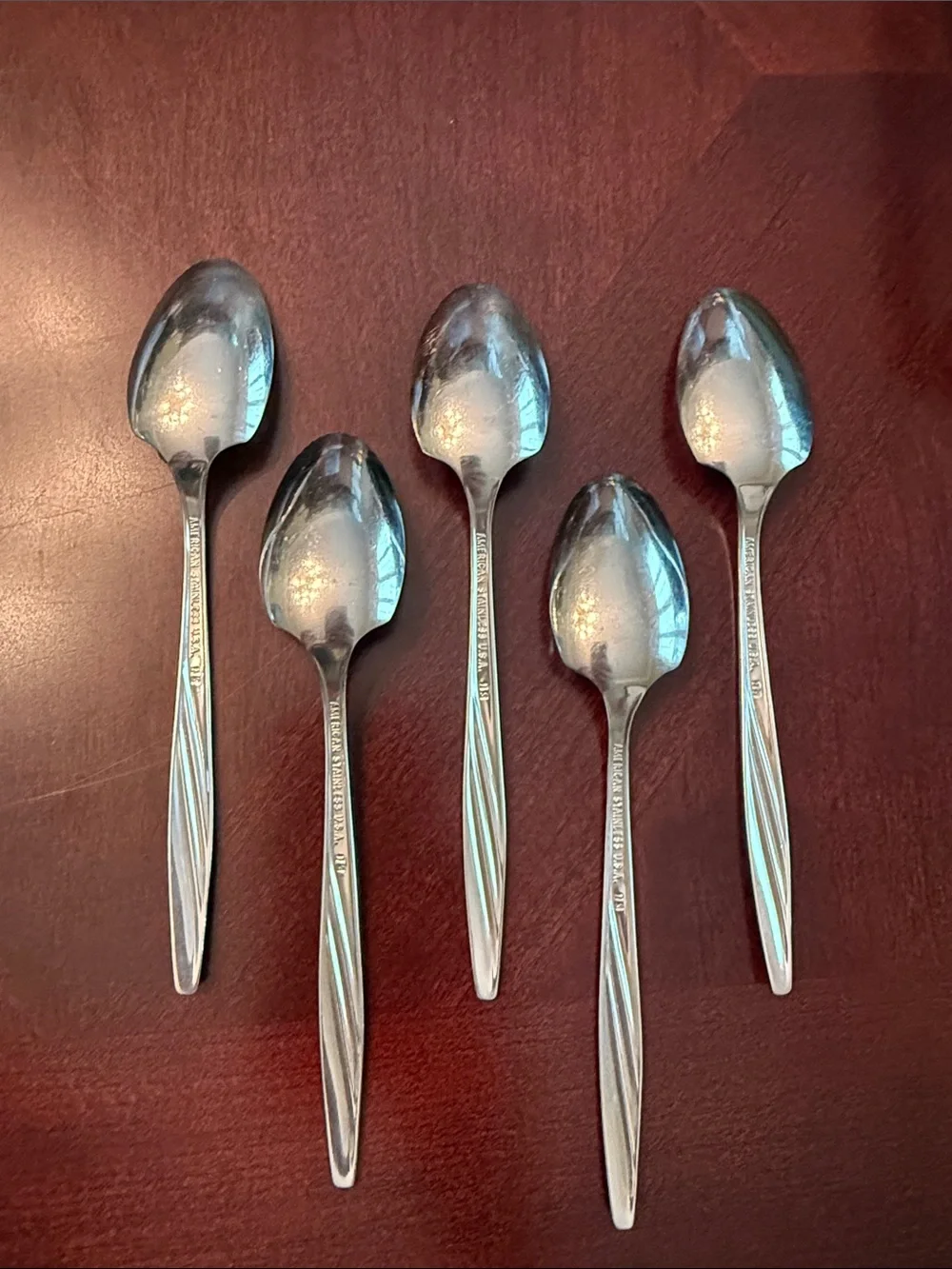 International Silver American Flair Stainless Grapefruit Spoons- Set of 5 spoons